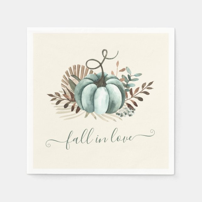 Fall in der Liebe, Blue Pumpkin, Blumenkürbis, Bra Serviette (Vorderseite)