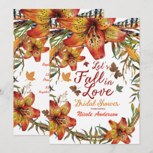 FALL IN DER LIEBE Brautparty Floral Orange Lilies Einladung