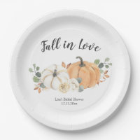 Fall in der Liebe Floral Pumpkin Papierplatte