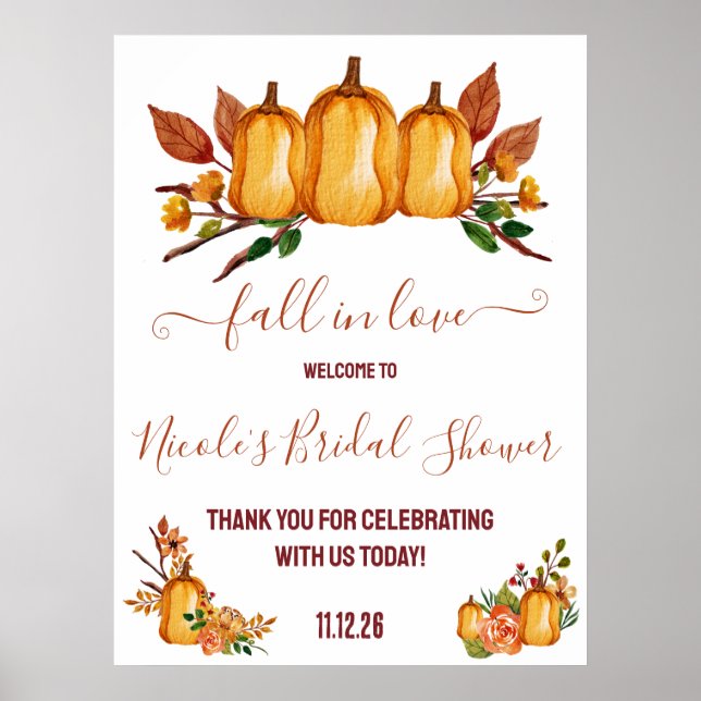 Fall in der Liebe, Orange Pumpkin, Blumenkohl, Bra Poster (Vorne)