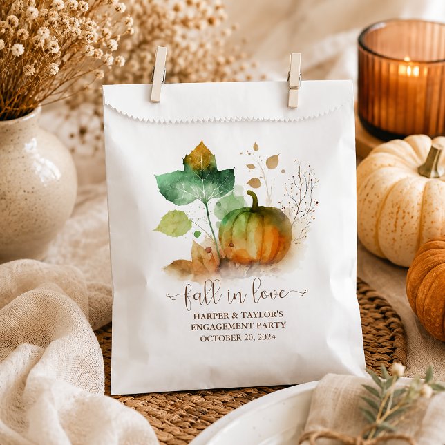Fall in der Liebe Rustikaler Eleganter Kürbis Geschenktütchen (Carrying your fall theme through to the very last detail.)