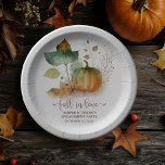 Fall in der Liebe Rustikaler Eleganter Kürbis Pappteller<br><div class="desc">Zeit,  sich bis zu den Herbstvibes zu gemütlich zu machen! Bei unserem Herbst-in-Liebe-Fest-Design geht es um diese Fallgefühle,  die elegante Eleganz mit den kühlen Lebensräumen der Natur verbinden.</div>