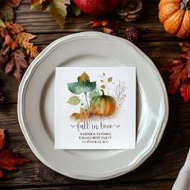 Fall in der Liebe Rustikaler Eleganter Kürbis Serviette