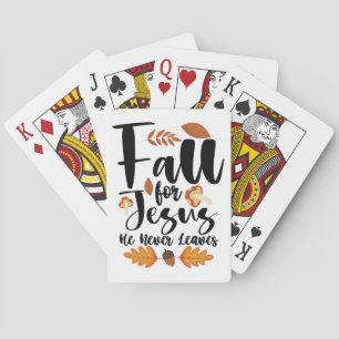 Fall in Jesus' Liebe Er Verlässt Niemals Erntedank Spielkarten