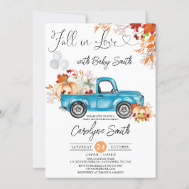 Fall in Liebe Blue Pumpkin Lieferwagen Truck Baby  Einladung