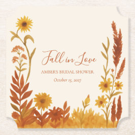 "Fall in Liebe" Brautparty Wasserfarben Untersetzer