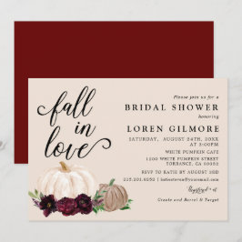 Fall in Liebe Burgundy Boho Pumpkin Brautparty Einladung