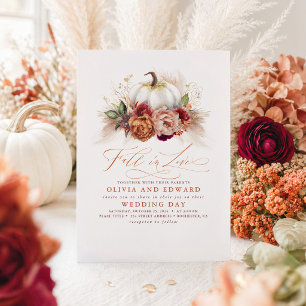 Fall in Liebe Elegante Hochzeitsrost Blume Pumpkin Einladung
