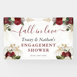 Fall in Liebe Fall Blumenpumpendusche Verlobung Banner