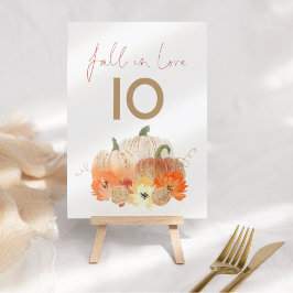 Fall in Liebe Funkelnd Pumpkins Hochzeit Tischnumm