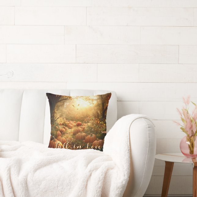 "Fall in Liebe" Herbst- und Pumpkins-Waldlandschaf Kissen (Liege)