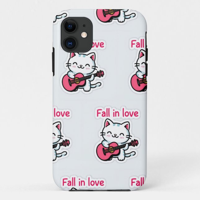"Fall in Liebe Kitty Sticker" Case-Mate iPhone Hülle (Rückseite)