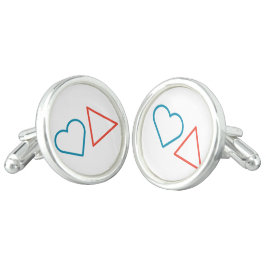 "Fall in Liebe mit Wandel" Silver Cufflinks Manschetten Knöpfe