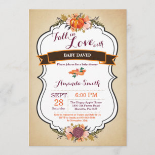Fall in Liebe Pumpkin Baby Dusche Einladung