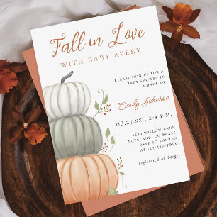 Fall in Liebe Pumpkin Fall Baby Dusche Einladung