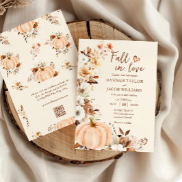 Fall in Liebe Pumpkin QR Code Hochzeit Einladung