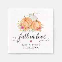 Fall in Liebe Pumpkins Hochzeit Napkins
