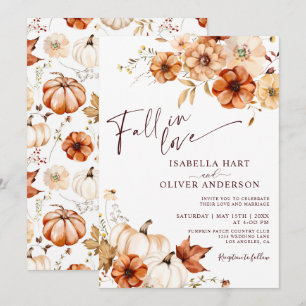 Fall in Liebe Rost-Beige-Pumpkin-Hochzeit Einladung