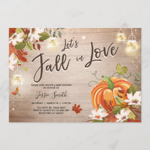 Fall in Liebeduscheneinladung Brautbaby-Herbst Einladung
