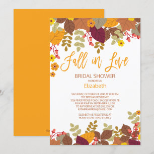 Fall in Lov Herbst verlässt Brautparty-Einladung Einladung