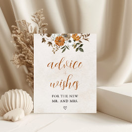 Fall in Love | Advice & Wishes Bridal Shower Sign Poster