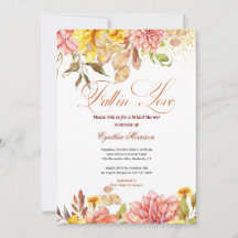 Fall in Love Autumn Floral Romance Bridal Shower