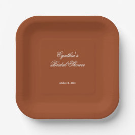 Fall in Love Autumn Floral Romance Bridal Shower Pappteller