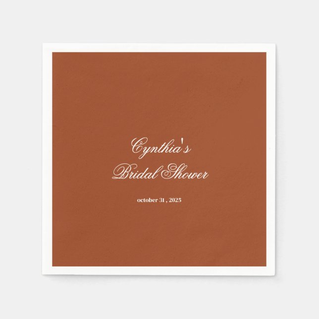 Fall in Love Autumn Floral Romance Bridal Shower Serviette (Vorderseite)