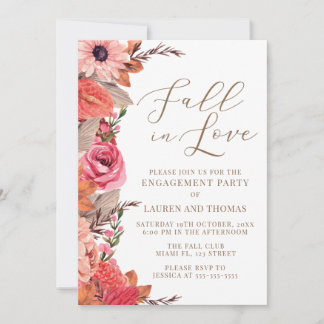 Fall In Love Engagement Invitation