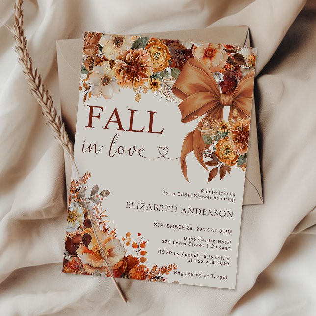 Fall In Love  Floral Bridal Shower Party  Einladung (Von Creator hochgeladen)
