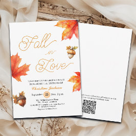 Fall in Love Maple Tree Leaves Bridal Shower Einladung