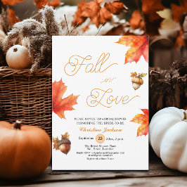 Fall in Love Maple Tree Leaves Bridal Shower Einladung