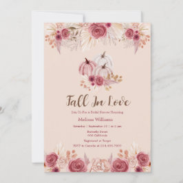 Fall In Love Pink Boho Bridal Shower Invitation Einladung