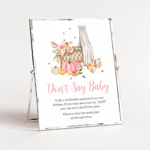 Fall in Love Pink Pumpkin nicht sagen Baby Poster