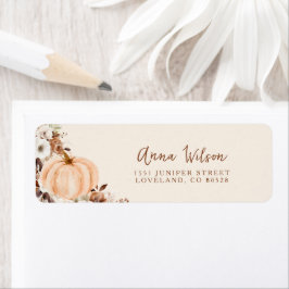 Fall in Love Pumpkin Bridal Shower Return Address