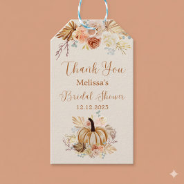 Fall In Love Rustic Bridal Shower Thank You Geschenkanhänger