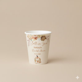 Fall In Love Rustic Terracotta Bridal Shower Pappbecher