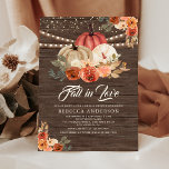 Fall in Love Terracotta Pumpkin Wood Bridal Shower Einladung<br><div class="desc">Amaze your guests with this elegant bridal shower invite featuring beautiful flowers and modern typography. Simply add your event details on this easy-to-use template to make it a one-of-a-kind invitation.</div>