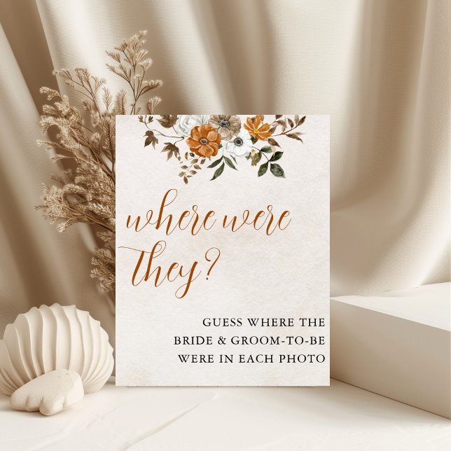 Fall in Love | Where Were They Bridal Shower Sign Poster (Von Creator hochgeladen)