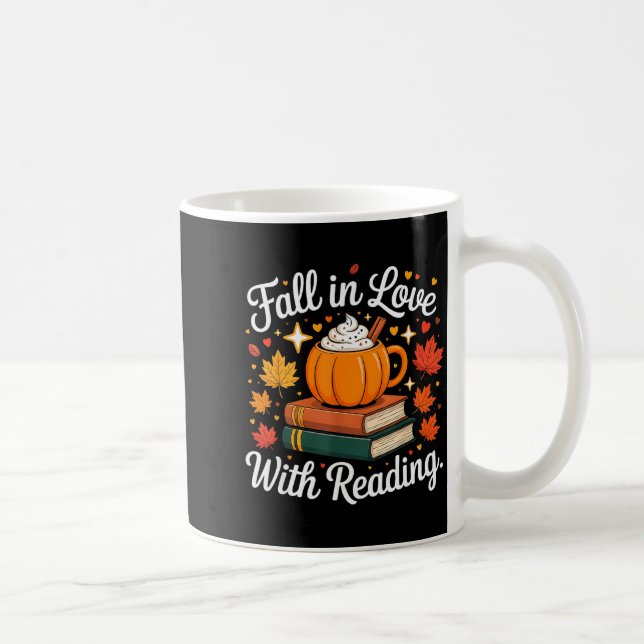 Fall In Love With Reading Autumn Pumpkin Mug Book  Kaffeetasse (Rechts)