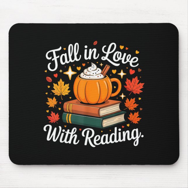 Fall In Love With Reading Autumn Pumpkin Mug Book  Mousepad (Vorne)