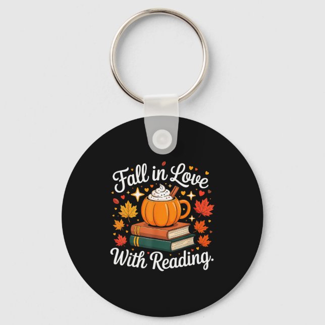 Fall In Love With Reading Autumn Pumpkin Mug Book  Schlüsselanhänger (Vorderseite)
