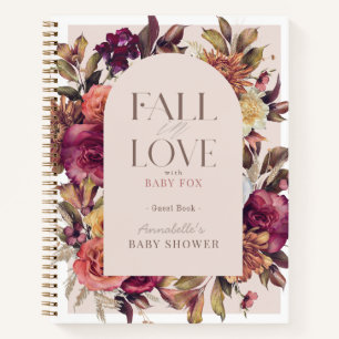 Fall in Love Wreath Pink Baby shower Livre d'invit