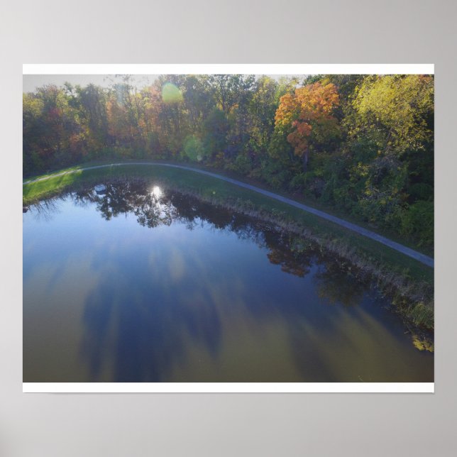 Fall Indiana Sun und Blätter Poster (Vorne)