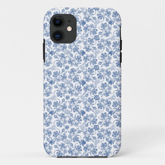 Fall Indigo Blue Ethnic Floral Print iPhone 5/5 Case-Mate iPhone Hülle (Rückseite)