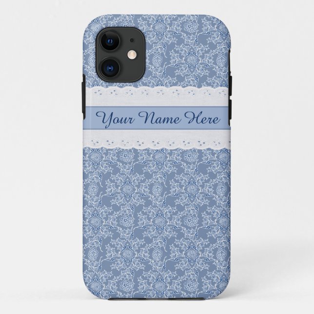 Fall "Indigo Floral Imitate Lace iPhone 5/5 Case-Mate iPhone Hülle (Rückseite)