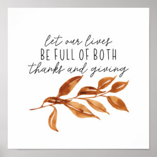 Fall Inspiration glücklich Thanksgiving Poster