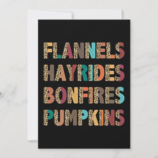 Fall Inspiriert Flannels Hayrides Bonfire Pumpkins Einladung (Vorderseite)