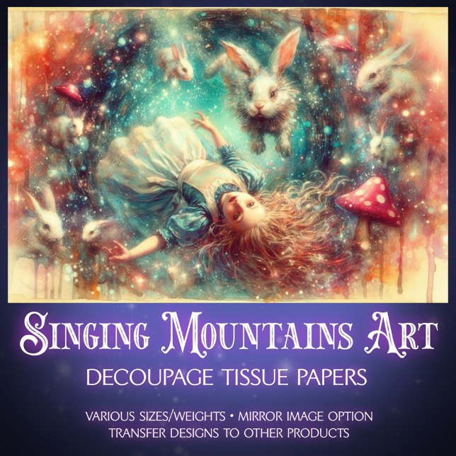 Fall Into Imagination Alice Fantasy Art Decoupage Seidenpapier (Von Creator hochgeladen)