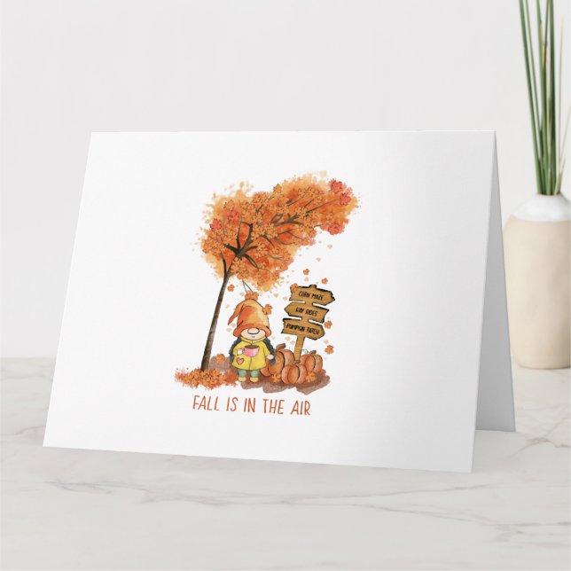 Fall Is In the Air Autumn Lover Gift  Karte (Vorderseite)